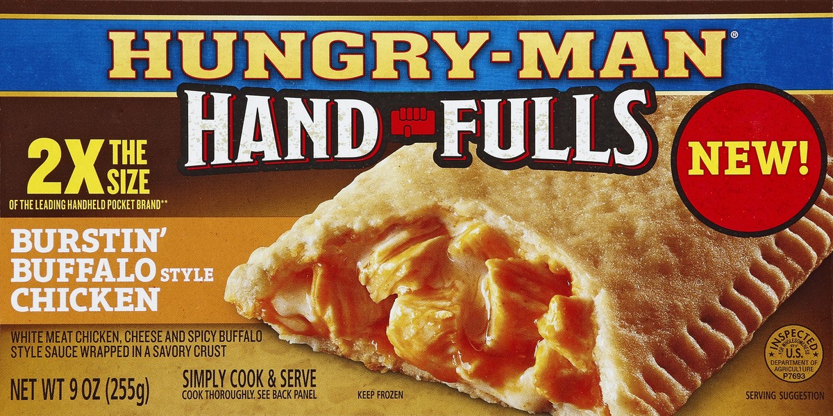 slide 4 of 4, Hungry-Man Hand Fulls, Burstin' Buffalo Style Chicken, 9 oz