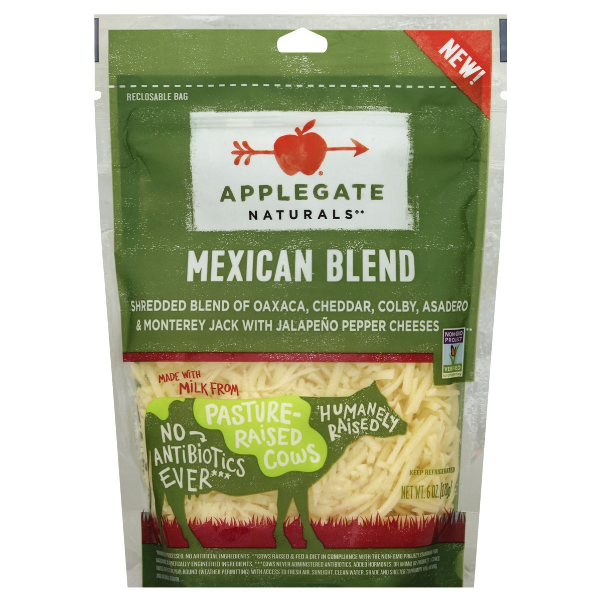 slide 1 of 1, Applegate Naturals Cheese 6 oz, 12 oz