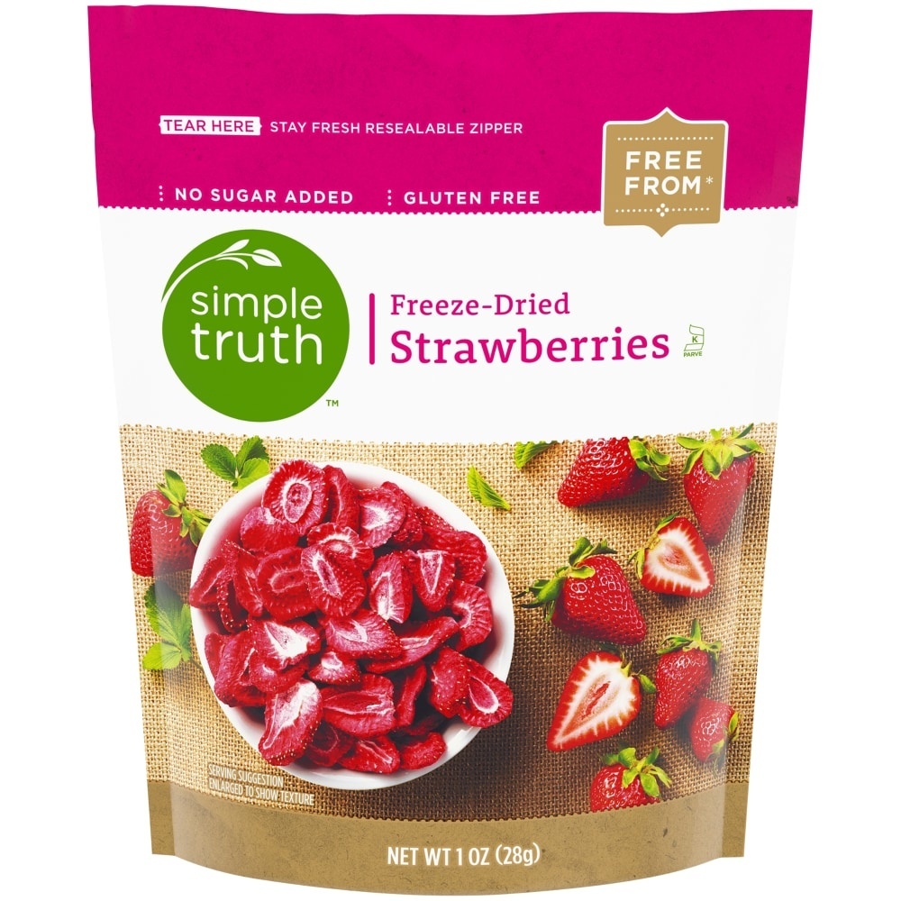 slide 1 of 1, Simple Truth Freeze-Dried Strawberries, 1 oz