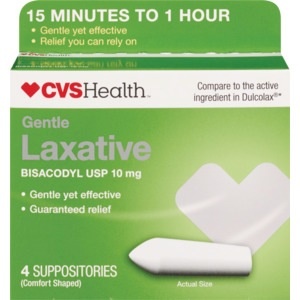 slide 1 of 1, CVS Health Gentle Laxative Bisacodyl Usp, 4 ct; 10 mg