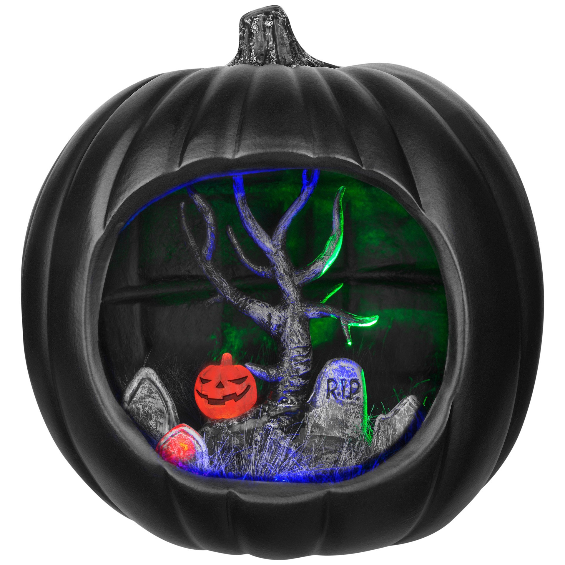 slide 2 of 3, 9" Black Diorama Pumpkin By Ashland, 9 in
