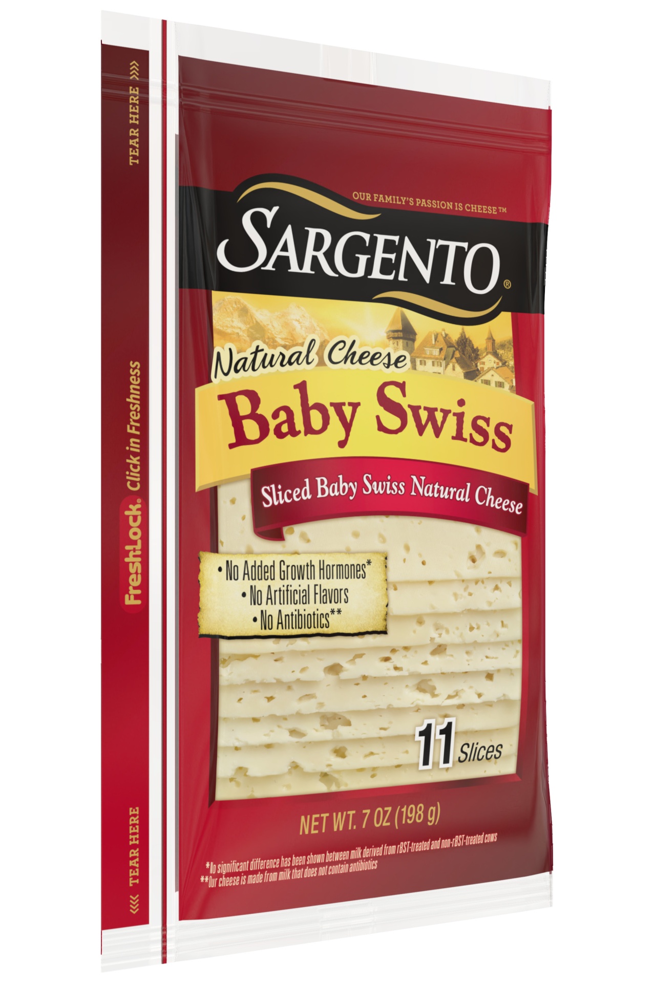 slide 3 of 7, Sargento Natural Baby Swiss Deli-Style Sliced Cheese, 11 ct