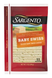 Sargento Sliced Baby Swiss Natural Cheese, 11 slices