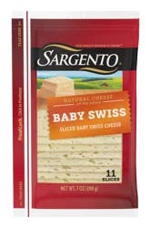 Sargento Sliced Baby Swiss Natural Cheese, 11 slices