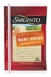 Sargento Sliced Baby Swiss Natural Cheese, 7 oz., 11 slices