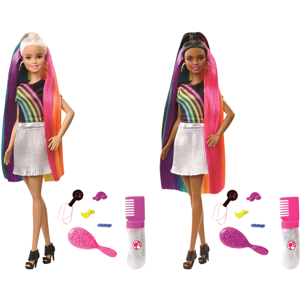 slide 1 of 1, Barbie Rainbow Hair Doll, 1 ct