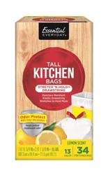 Essential Everyday Lemon Scented Kitchen Drawstring Trash Bags