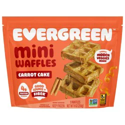 Evergreen Zucchini Carrot Cake Waffles Mini 9 ea