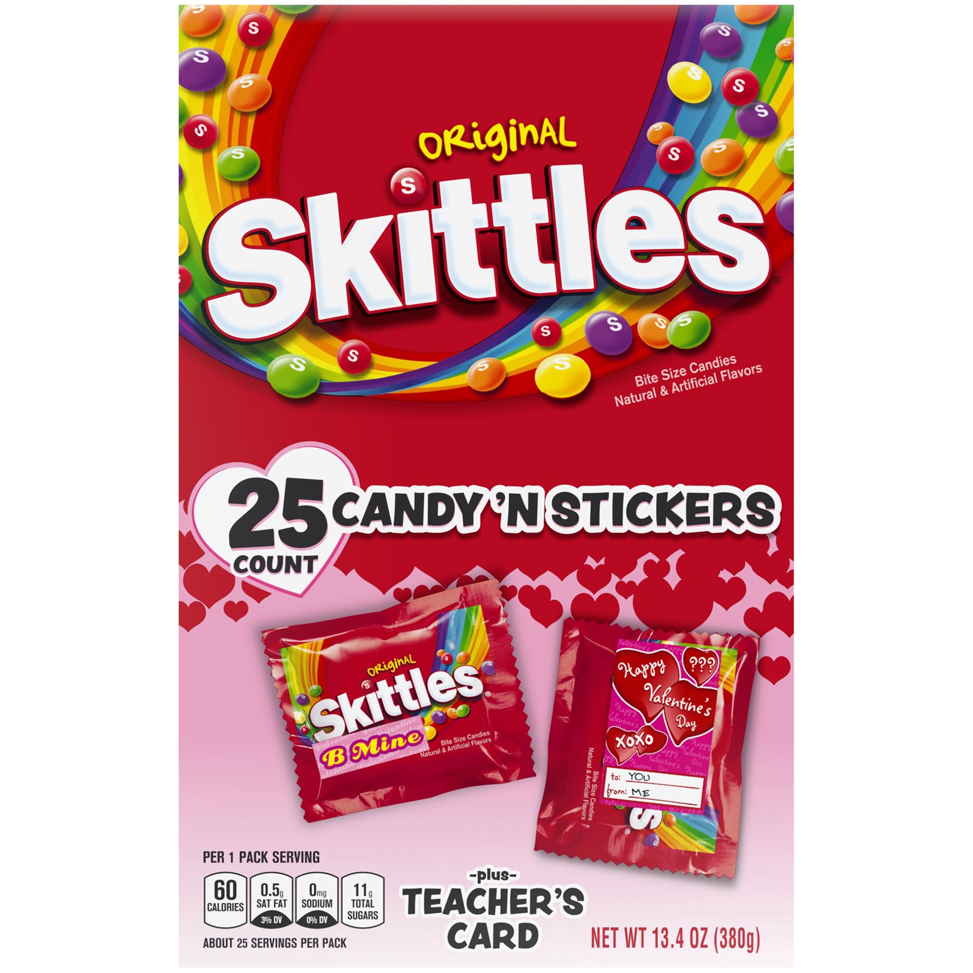 slide 1 of 8, SKITTLES Original Candy Valentine's Day Exchange Gift Kit, 13.4-Ounce Box, 13.4 oz