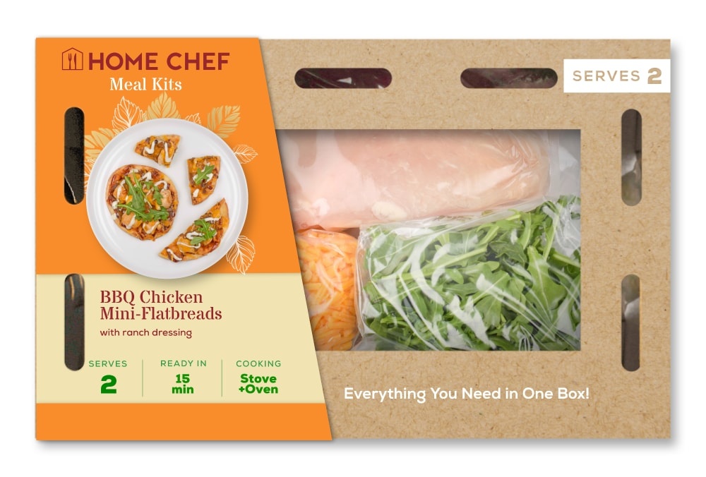 slide 1 of 1, Home Chef Meal Kits BBQ Chicken Flatbreads, 25 oz