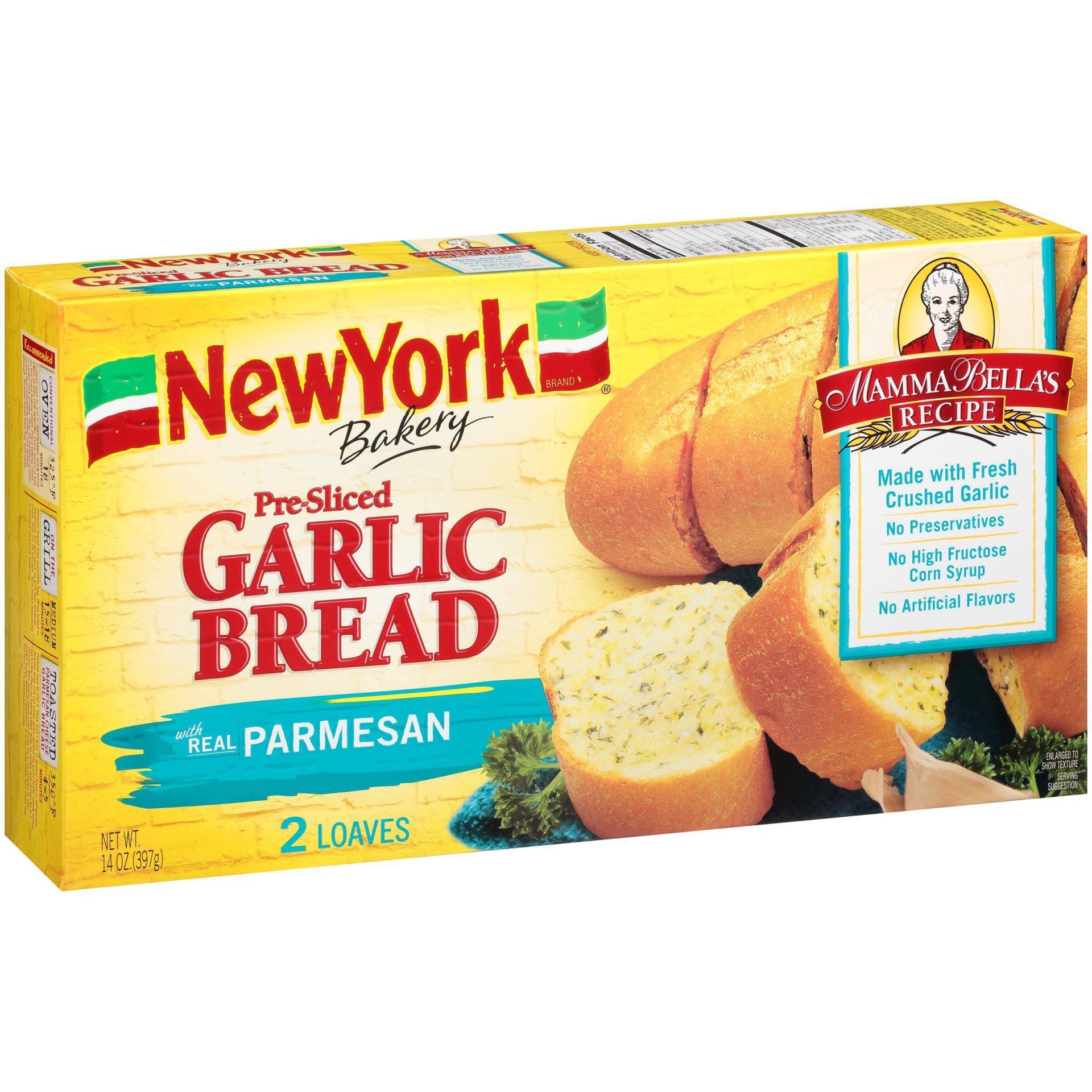 New York Bakery Mamma Bella's Recipe Garlic Bread with Parmesan 14 oz