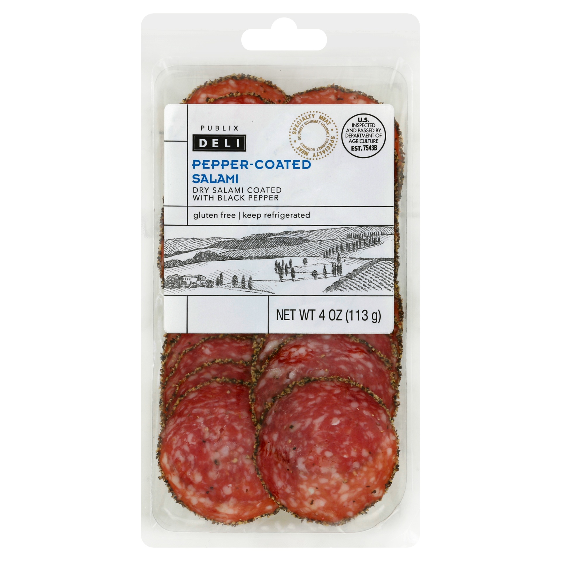 slide 1 of 1, Publix Deli Pepper-Coated Salami, 4 oz