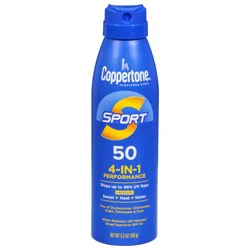 Coppertone 4-in-1 Broad Spectrum SPF 50 Sport Sunscreen Spray, 5.5 oz