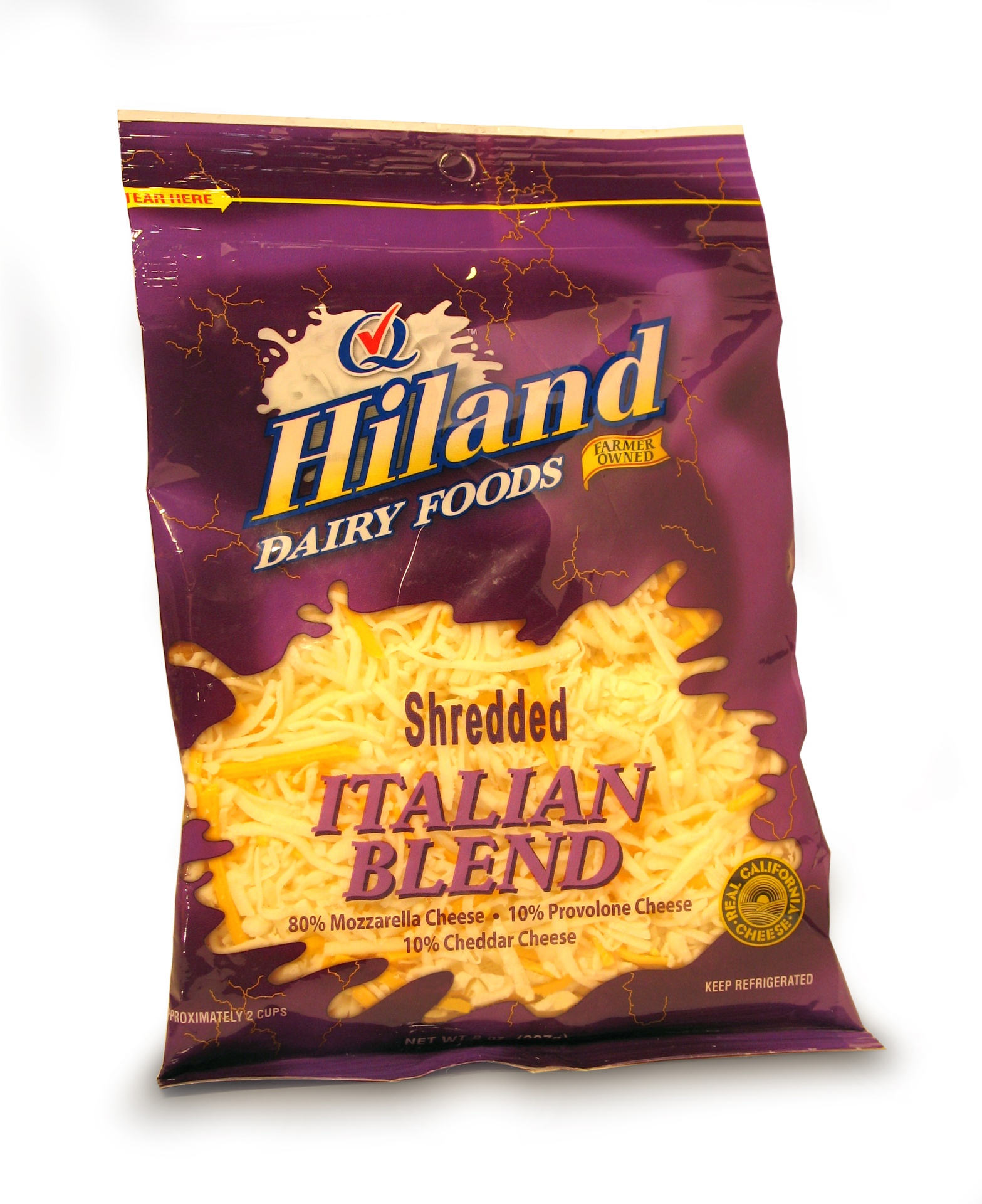 slide 1 of 1, Hiland Dairy Shredded Italian Blend, 8 oz