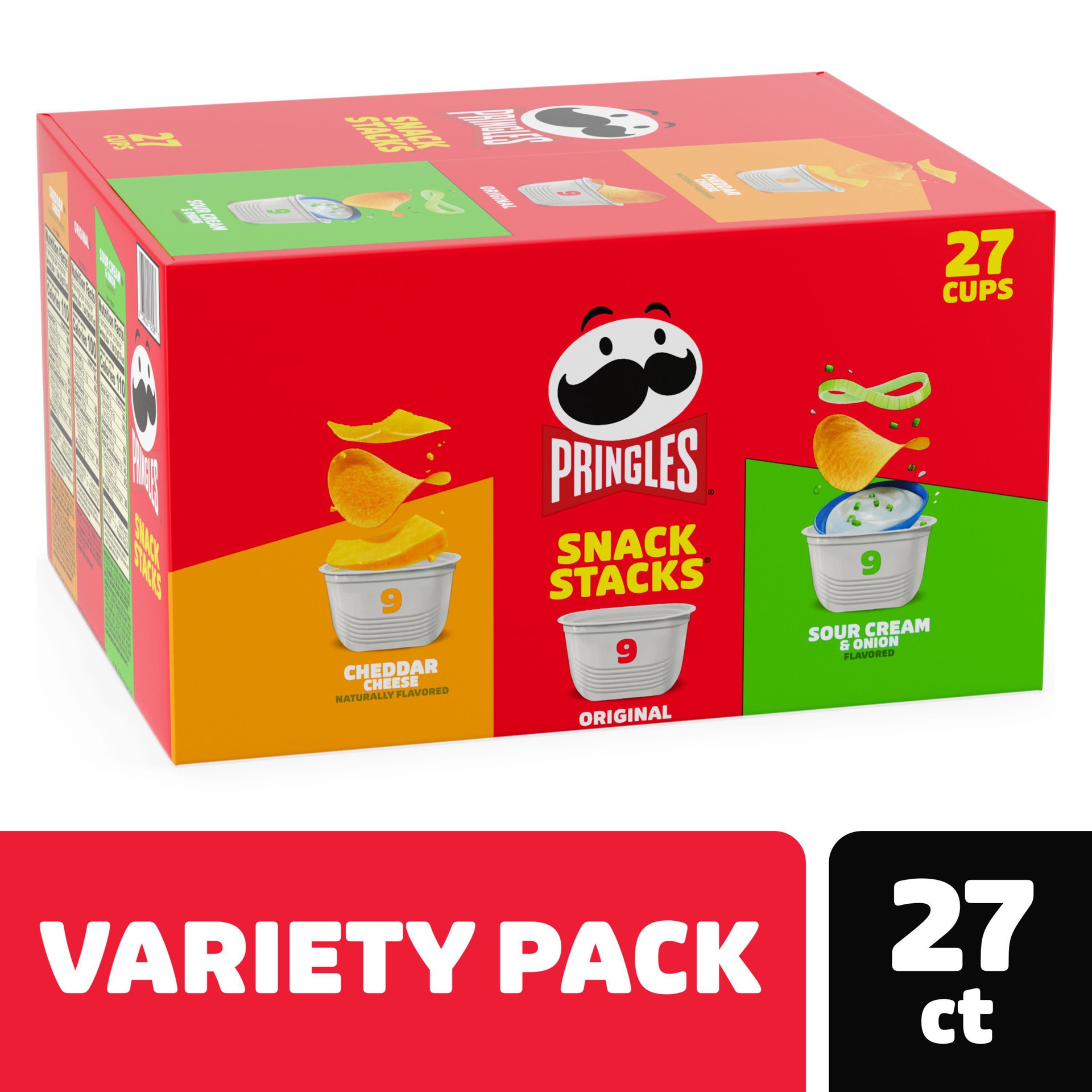 slide 1 of 5, Pringles Snack Stacks Potato Crisps Chips, Variety Pack, 19.3 oz, 27 Count, 19.3 oz