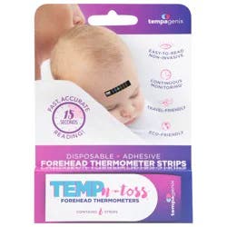 Tempagenix Temp-n-Toss Disposable Forehead Thermometer Strips - 6 Each