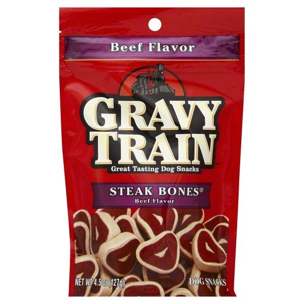 slide 1 of 1, Gravy Train Steak Bones Beef Flavor, 4.5 oz