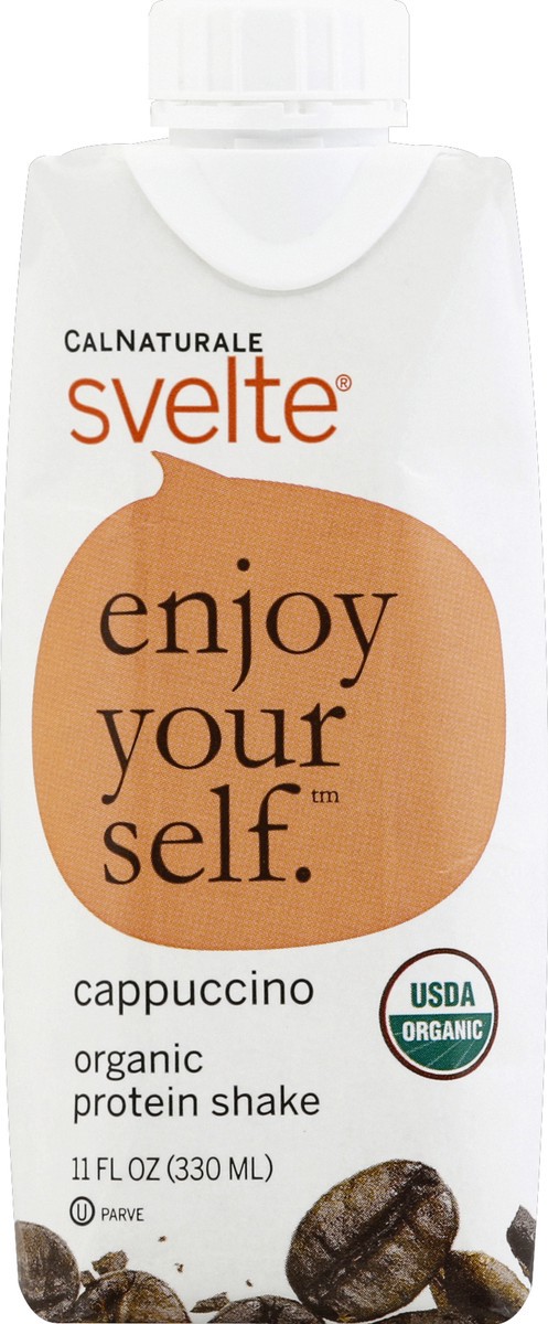 slide 4 of 4, Svelte Organic Protein Shake - Cappuccino, 11 oz