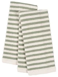 Dash of That Dobby Striped Terry Cloth Kitchen Towels - Green