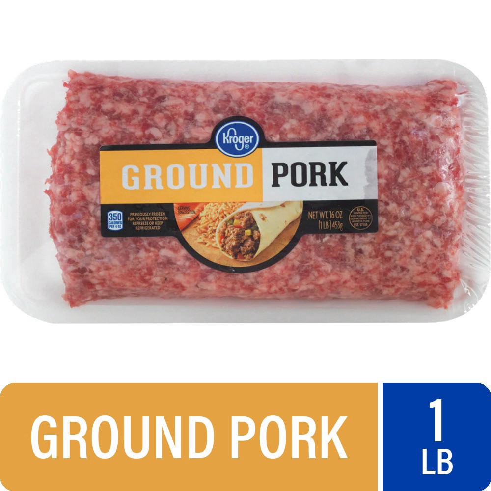 slide 1 of 3, Kroger Ground Pork, 16 oz