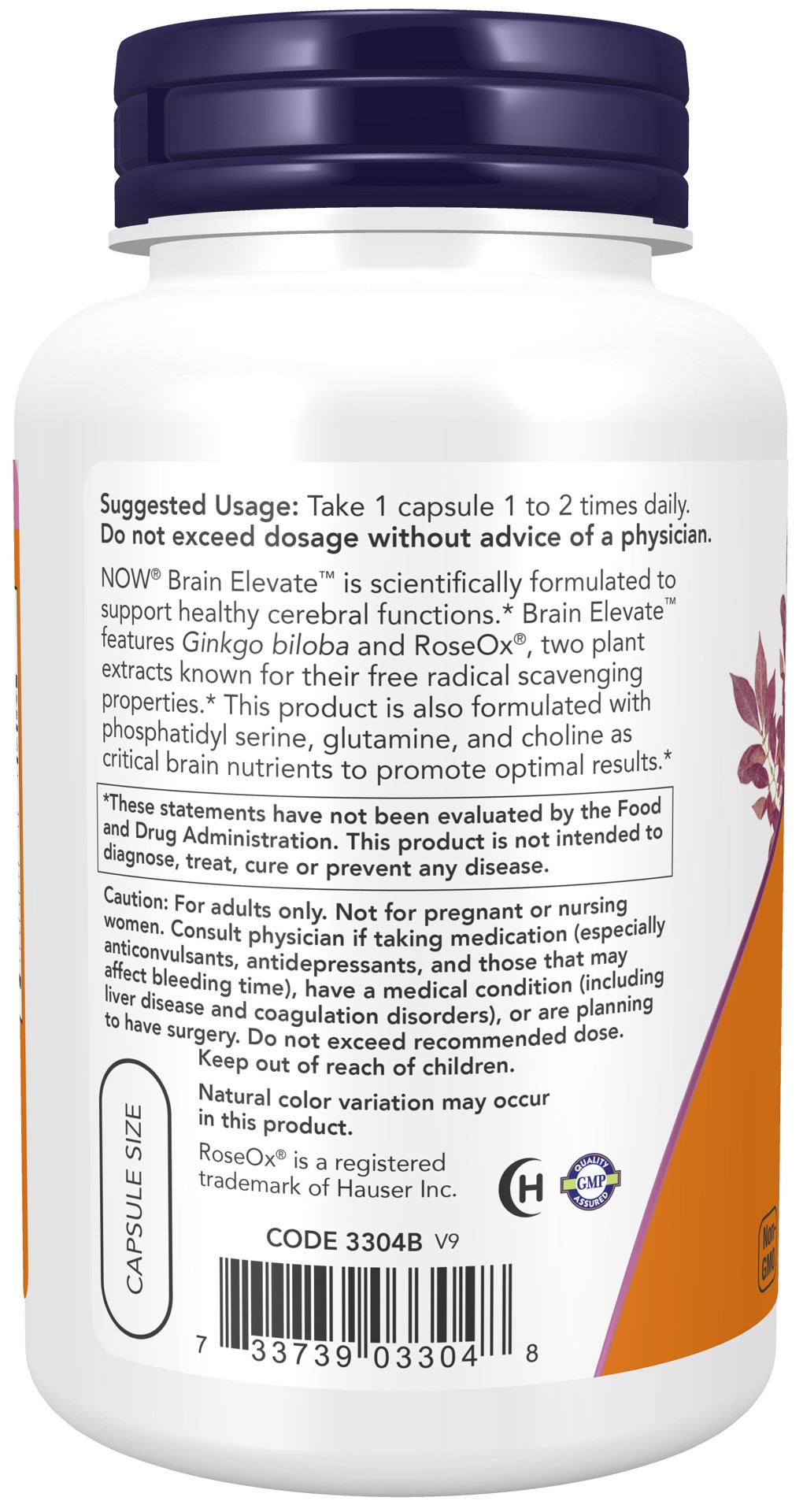 slide 2 of 4, NOW Supplements Brain Elevate™ - 120 Veg Capsules, 120 ct