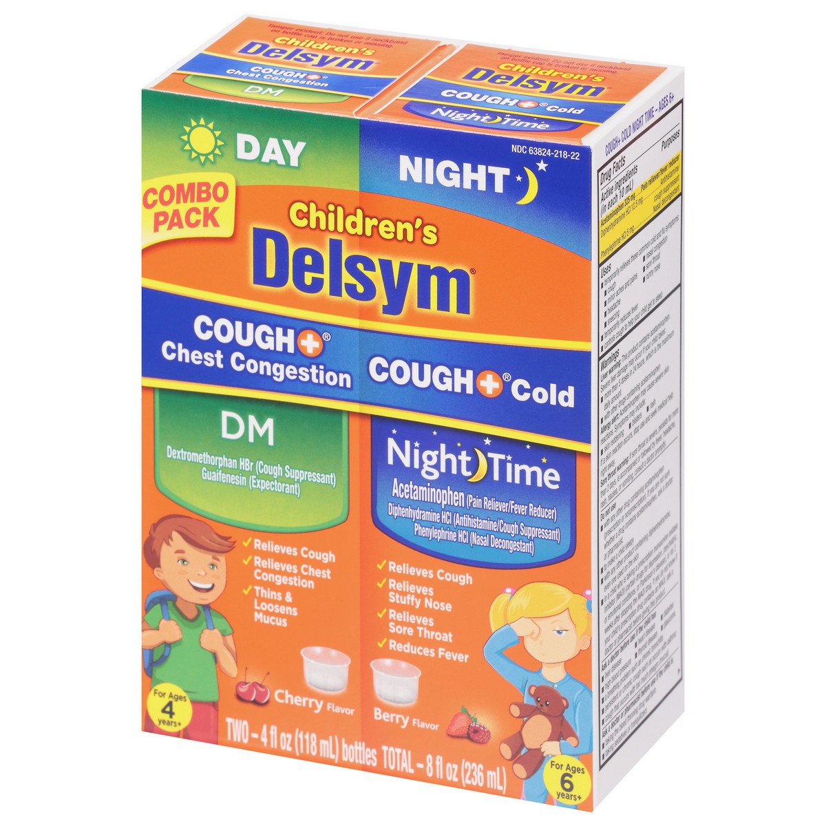 slide 3 of 11, DELSYM Children's Liquid - Cough Plus Day Nightofbottles, 2 ct