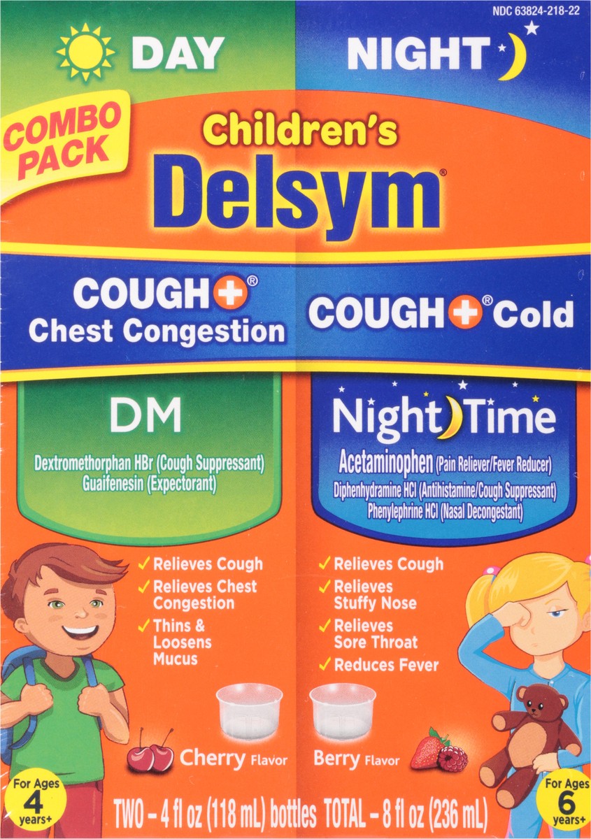 slide 9 of 11, DELSYM Children's Liquid - Cough Plus Day Nightofbottles, 2 ct
