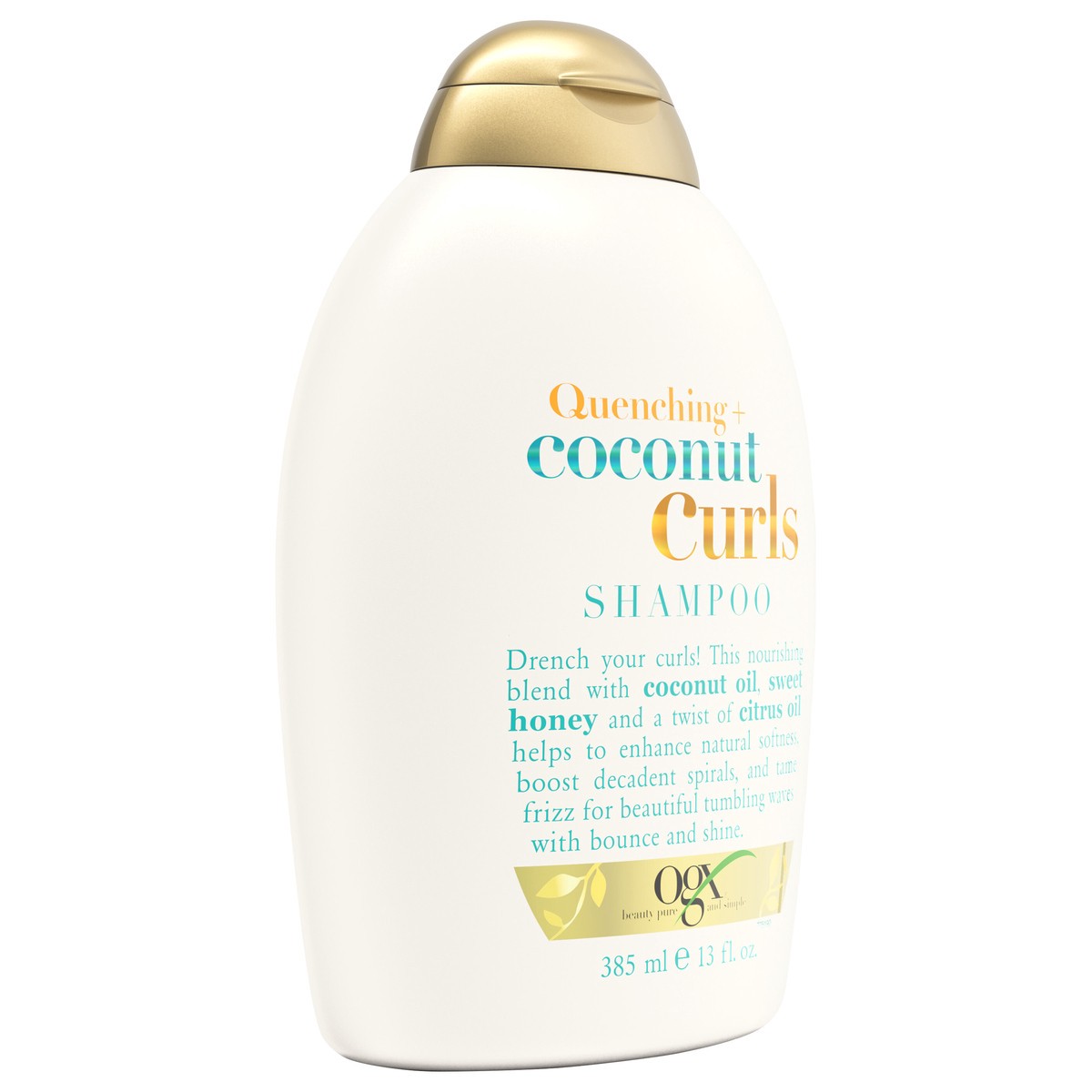 slide 2 of 5, OGX Quenching+ Coconut Curls Shampoo Curly Hair Shampoo with Coconut Oil, Citrus Oil & Honey - 13 fl oz, 13 fl oz