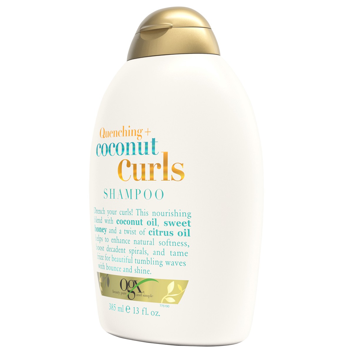 slide 3 of 5, OGX Quenching+ Coconut Curls Shampoo Curly Hair Shampoo with Coconut Oil, Citrus Oil & Honey - 13 fl oz, 13 fl oz