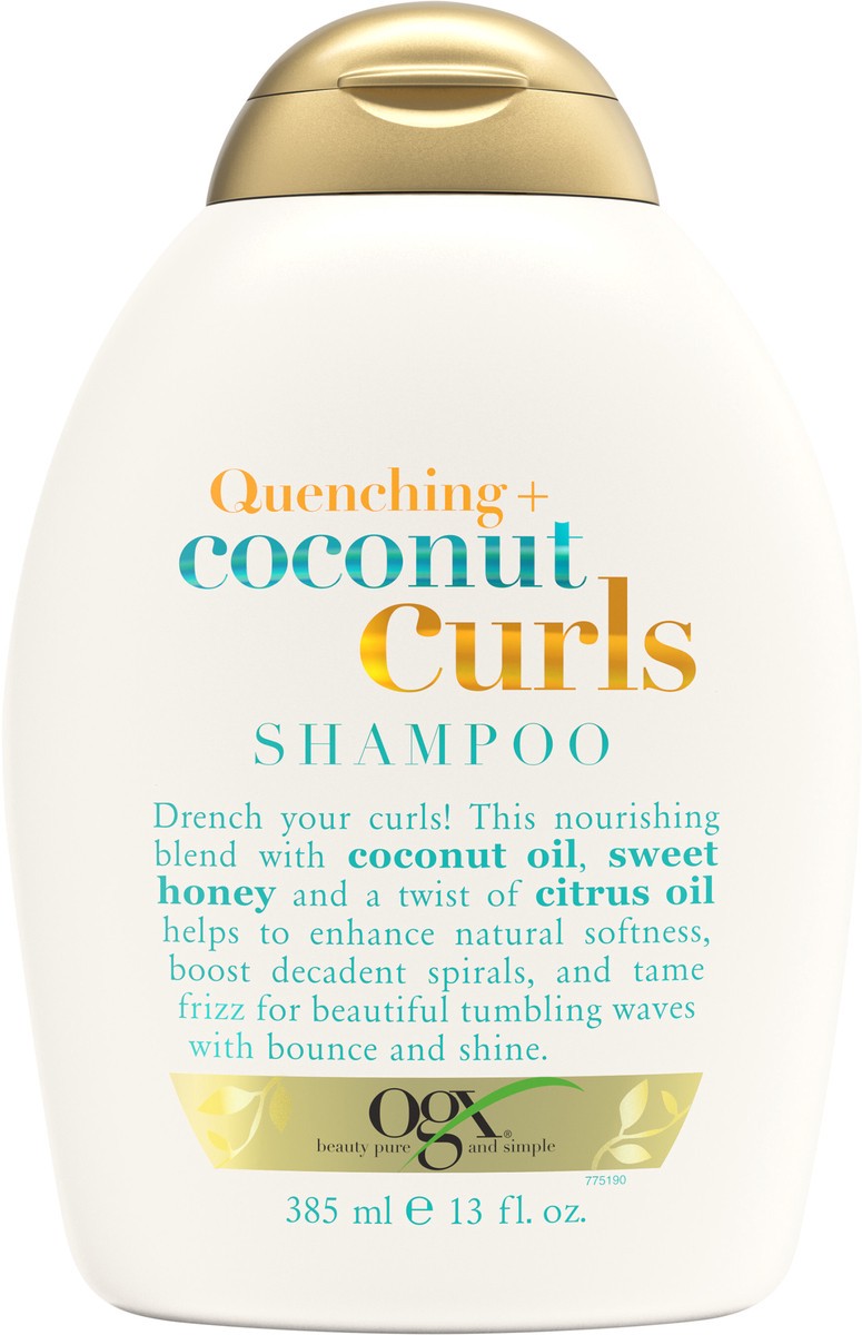 slide 5 of 5, OGX Quenching+ Coconut Curls Shampoo Curly Hair Shampoo with Coconut Oil, Citrus Oil & Honey - 13 fl oz, 13 fl oz