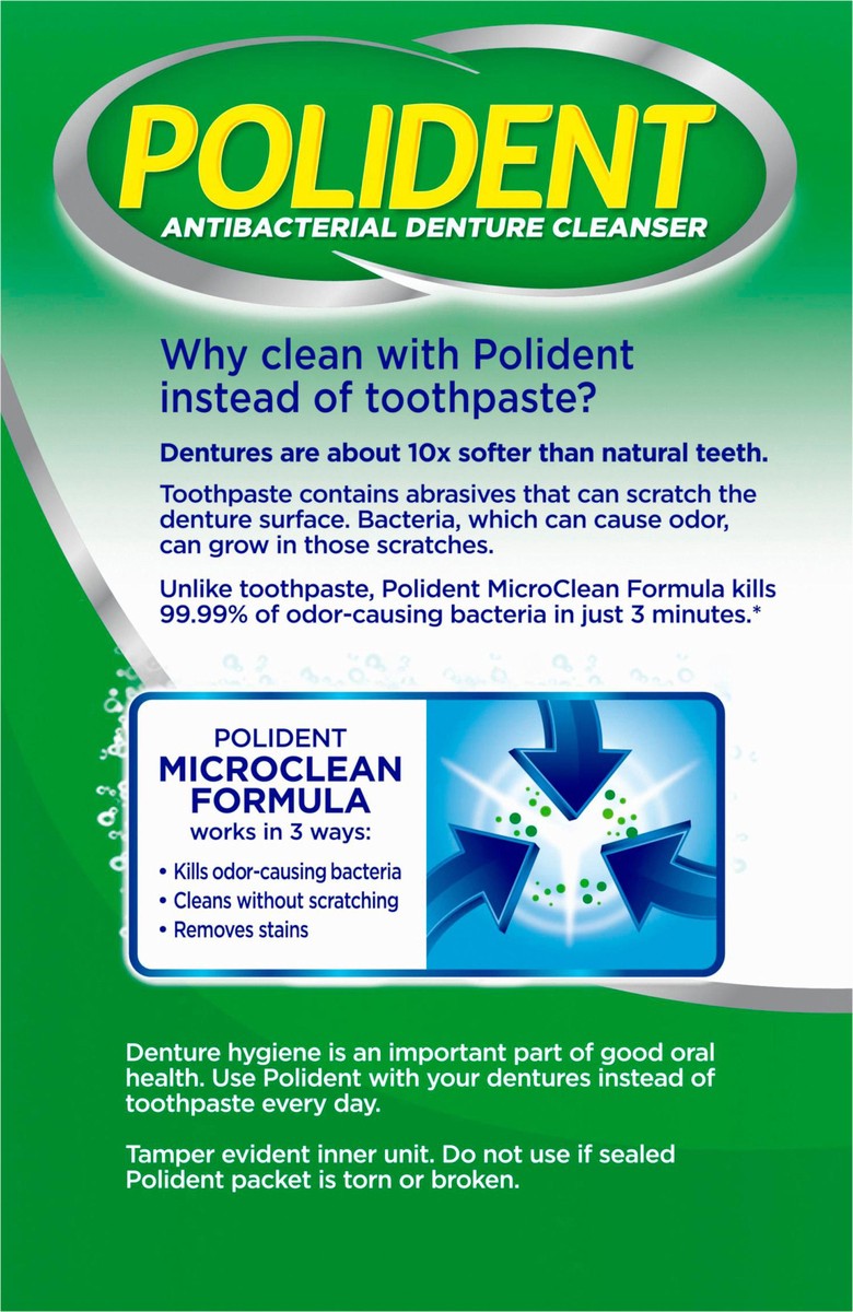 slide 4 of 11, Polident Smokers Antibacterial Denture Cleanser Effervescent Tablets - 120Ct, 120 ct