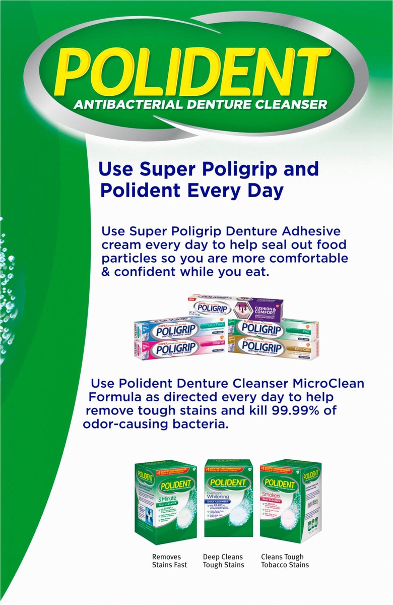 slide 10 of 11, Polident Smokers Antibacterial Denture Cleanser Effervescent Tablets - 120Ct, 120 ct