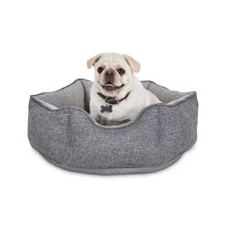 HARMONY Cozy Cottage Gray Hexagon Nester Dog Bed