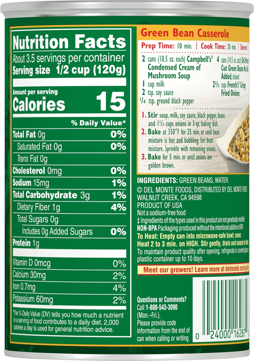 slide 6 of 7, Del Monte Fresh Cut Green Beans - 14.5oz, 14.5 oz