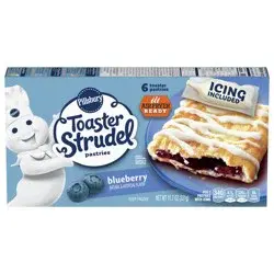 Pillsbury Toaster Strudel, Blueberry, Frozen Pastries 6 ct, 11.5 oz