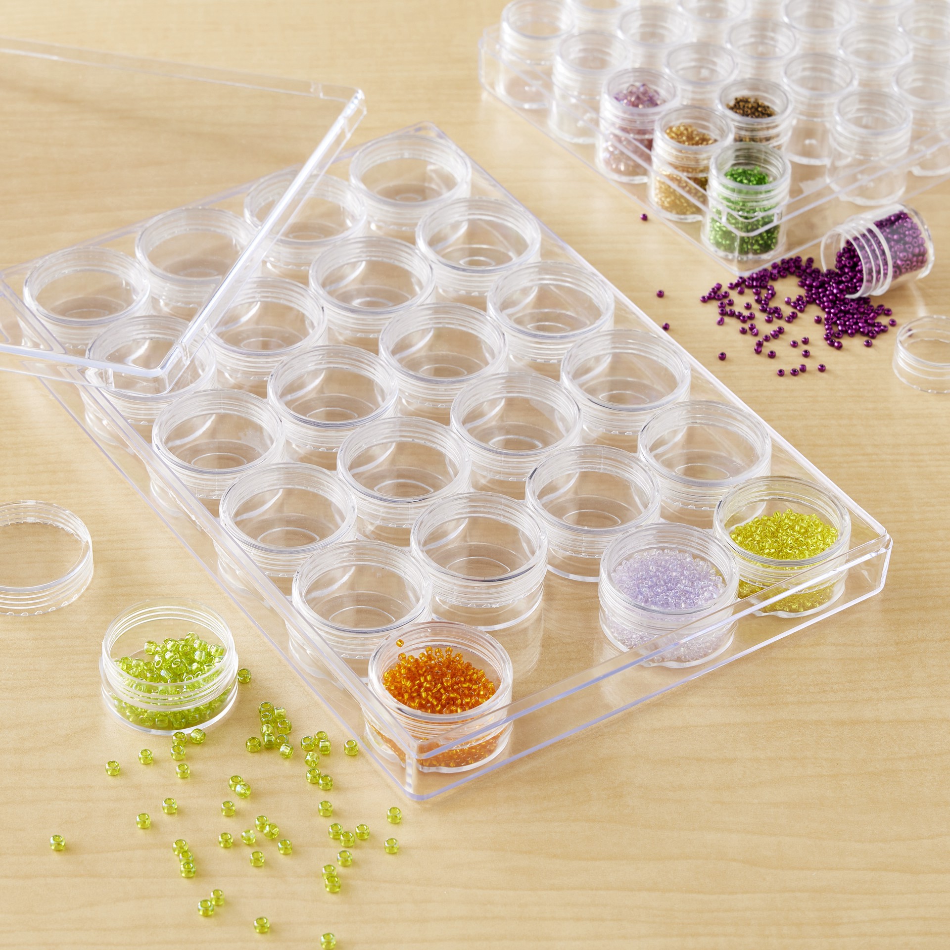 slide 3 of 4, 24-Jar Bead Storage Container By Bead Landing, 9.5 in x 6.375 in x 1.125 in