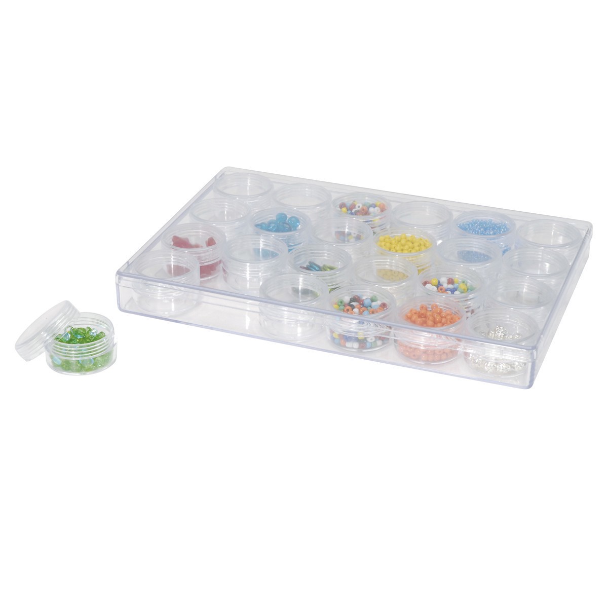 slide 4 of 4, 24-Jar Bead Storage Container By Bead Landing, 9.5 in x 6.375 in x 1.125 in