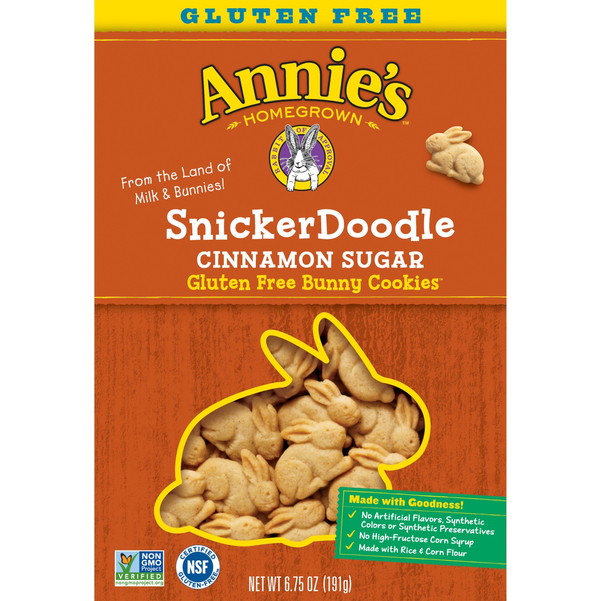 slide 1 of 1, Annie's Gluten Free Snickerdoodle Bunny Cookies, 6.75 oz