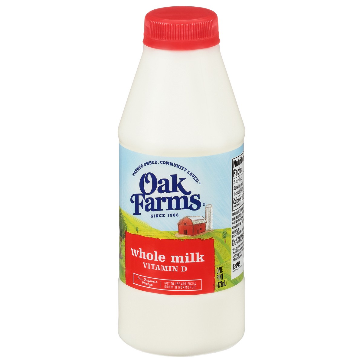 slide 6 of 14, Oak Farms Vitamin D Whole Milk 1 Pt, 1 pint