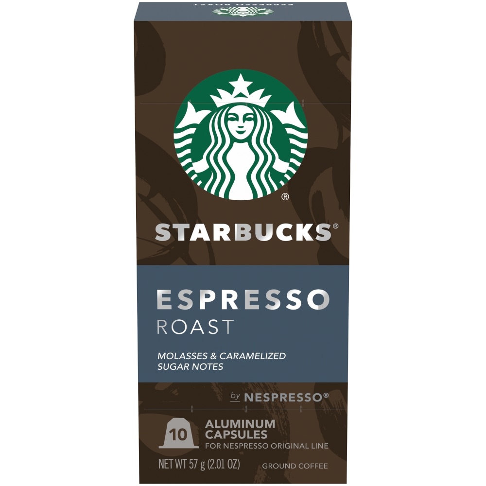 slide 1 of 5, Starbucks by Nespresso Original Line Pods Dark Roast Coffee Espresso Roast- 10 ct, 10 ct