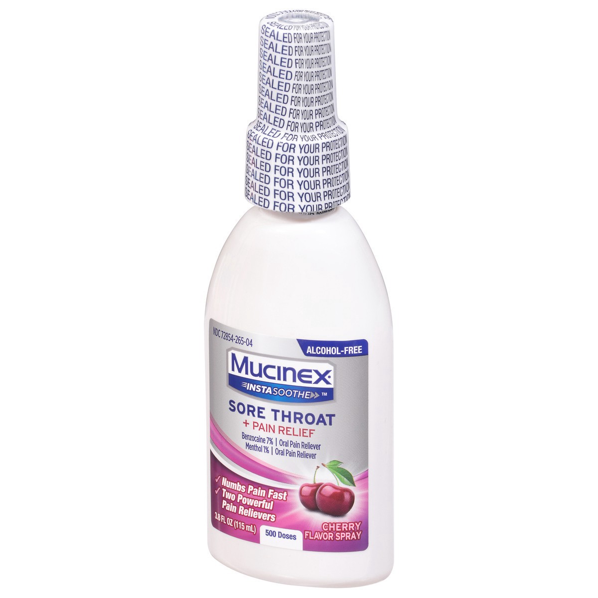 slide 5 of 9, Mucinex InstaSoothe Spray Cherry Flavor Sore Throat + Pain Relief 3.8 fl oz, 3.8 fl oz