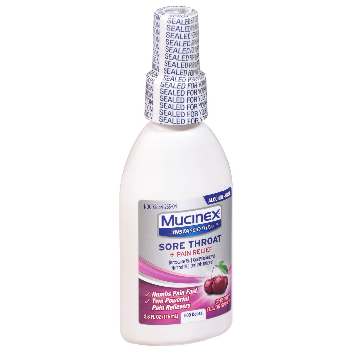 slide 3 of 9, Mucinex InstaSoothe Spray Cherry Flavor Sore Throat + Pain Relief 3.8 fl oz, 3.8 fl oz