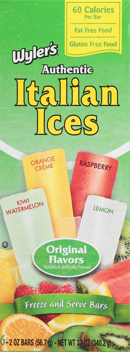 slide 6 of 9, Wyler's Authentic Original Flavors Italian Ices 6 - 2 oz Bars, 6 ct