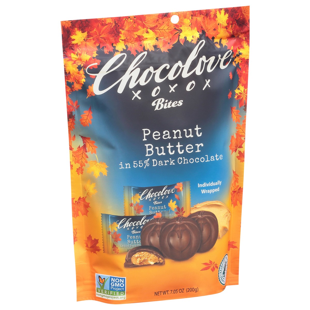 slide 4 of 9, Chocolove Xoxo Bites Peanut Butter Dark Chocolate, 7.05 oz