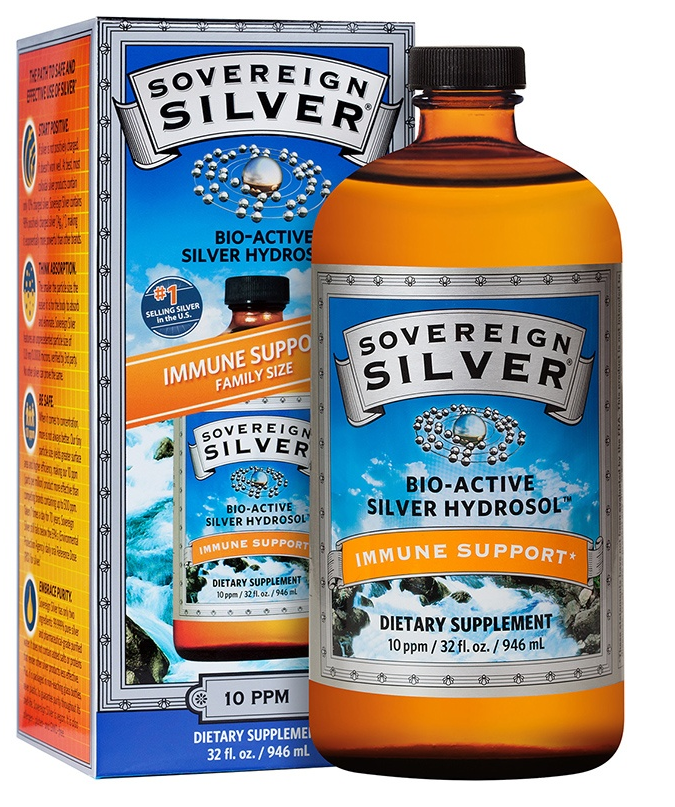 slide 1 of 1, Sovereign Silver Bio-Active Silver Hydrosol Immune Support, 32 oz