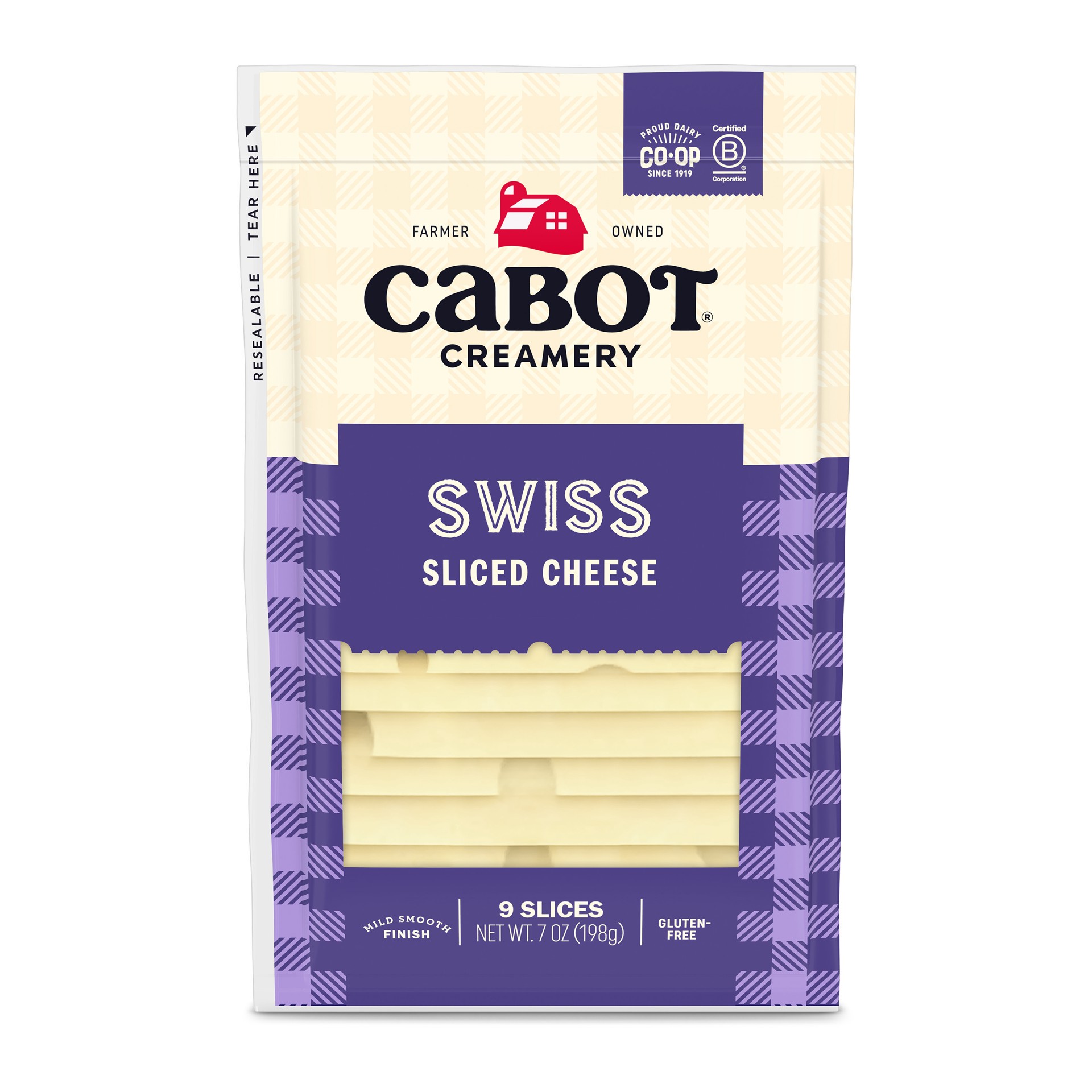 slide 1 of 1, Cabot Creamery Slices Swiss Cheese 7 oz (Refridgerated Vacuum Pack), 7 oz