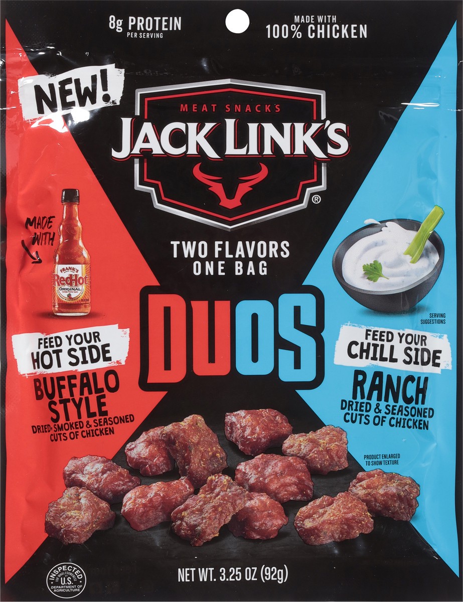 slide 15 of 15, Jack Link's Duos Dried Smoked & Seasoned Buffalo Style/Ranch Cuts of Chicken 3.25 oz, 3.25 oz