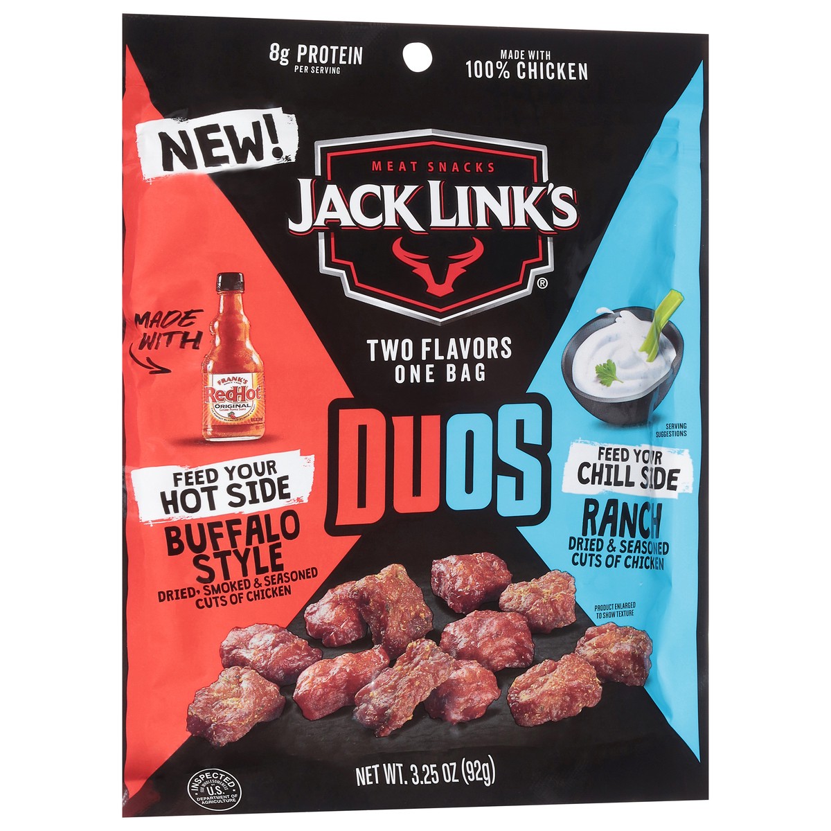 slide 14 of 15, Jack Link's Duos Dried Smoked & Seasoned Buffalo Style/Ranch Cuts of Chicken 3.25 oz, 3.25 oz