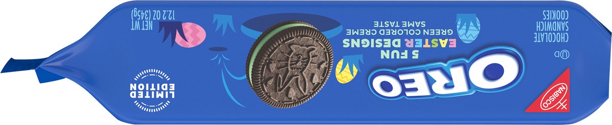 slide 4 of 9, OREO Green Creme Easter Chocolate Sandwich Cookies, Limited Edition, Easter Cookies, 12.2 oz, 12.2 oz