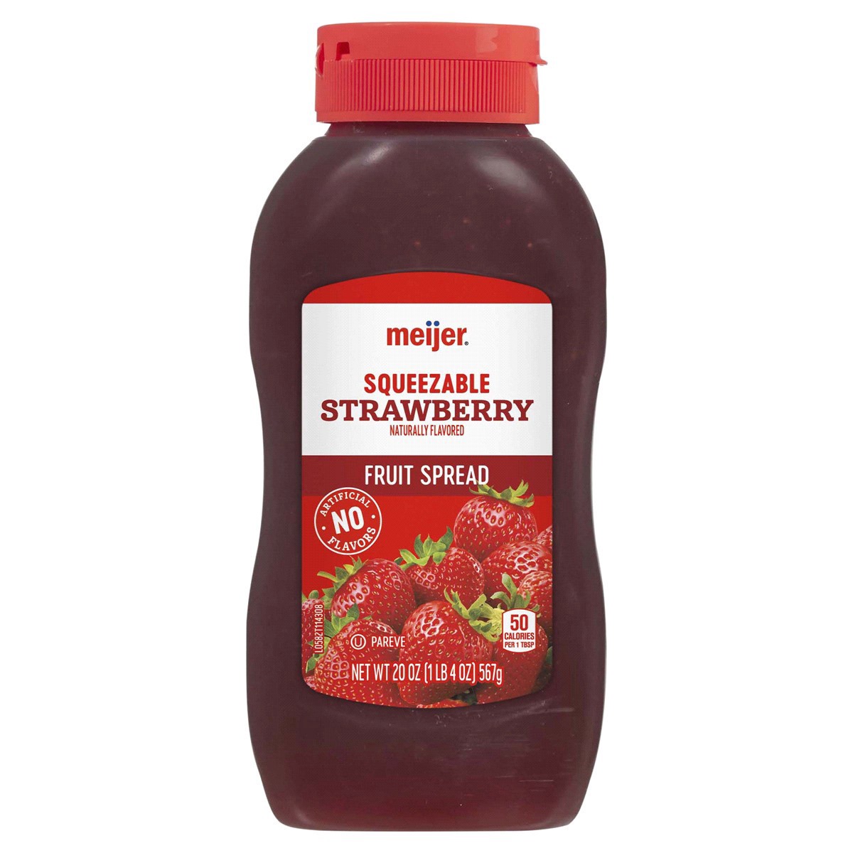 slide 1 of 5, Meijer Squeezable Strawberry Fruit Spread, 20 oz